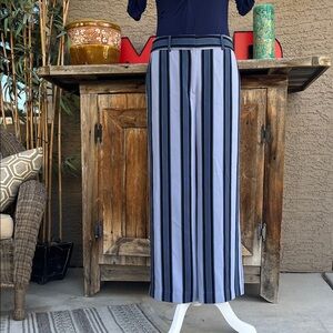 Striped Blue and Black Women's Skirt